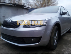 Защита радиатора Skoda Octavia А7 (Ambition, Elegance, Style) 2013-2017 black