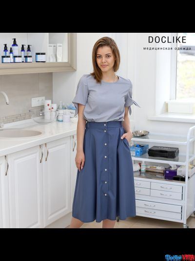 БЛУЗА DOCLIKE DL417 Серая