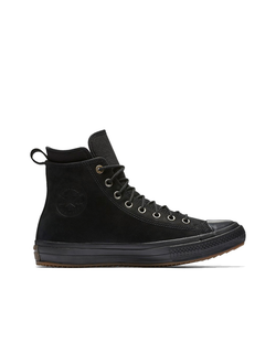 Кожаные кеды Converse полностью черные высокие 157460C фото