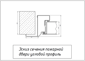 Дверь противопожарная остекленная однопольная ДПМО-1 ei-60