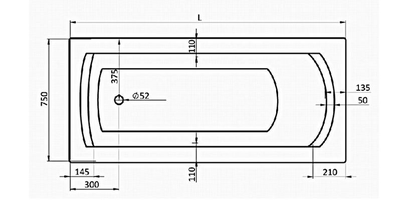 Акриловая ванна SANTEK МОНАКО XL 170х75 каркас, слив-перелив