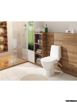 Унитаз ROSA Премьер ЛЮКС с горизонтальным выпуском нижн, сид. полип. м/лифт, 2-кн. арм