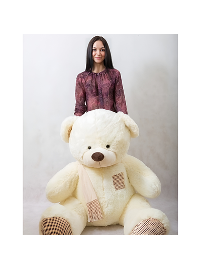 Большой плюшевый медведь 200 см бежевый Тоффи