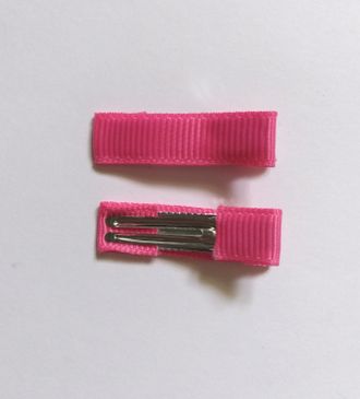 Заколка металл-ткань 35 мм, цвет ярко розовый