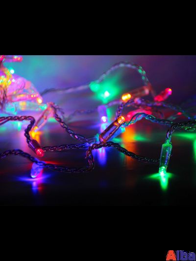 Гирлянда-нить 10 м, 220В, МУЛЬТИ, IP65, провод ПВХ, статика