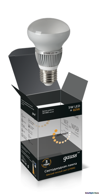 Gauss LED R63 5w 827 E27 Dimmable