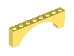 Arch 1 x 8 x 2 Raised, Bright Light Yellow (16577 / 6093482 / 6278438 / 6337301)