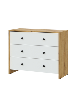 Дольче комод 3 ящика Дуб золотой/Белый