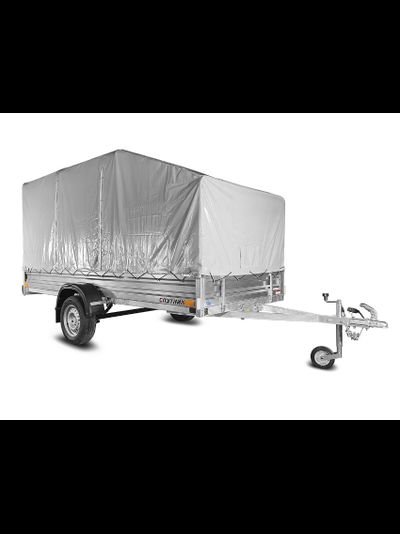 Прицеп «Спутник Expert» (2540х1440х330) оцинкованная рама, тент + дуги (НОВИНКА)