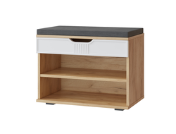 Прихожая ЭМИЛИЯ - Тумба ЭЛ-44К с подушкой Дуб Крафт золотой/Меренга