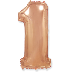 Воздушный шар фольгированный "ЦИФРА 1. РОЗОВОЕ ЗОЛОТО"