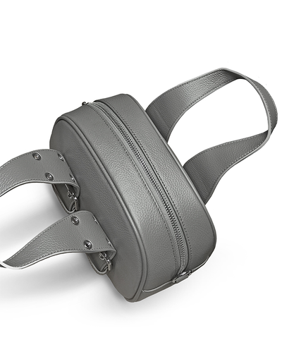 (АРТИКУЛ: 9910/6) СУМКА ЖЕНСКАЯ, НЕБОЛЬШАЯ, НАТУРАЛЬНАЯ КОЖА, СЕРАЯ, С ПЛЕЧЕВЫМ РЕМНЕМ