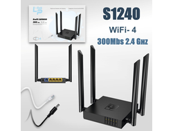 Wi-Fi роутер LP-LINK WR860 N300, 2,4ГГц, 4 порта LAN (Black)
