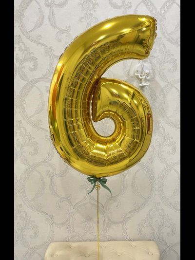 Шар-цифра 102 см с гелием Золото
