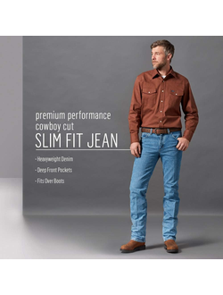 Джинсы 36MWZ Wrangler® Premium Performance™ Cowboy Cut® узкий крой [стираные]