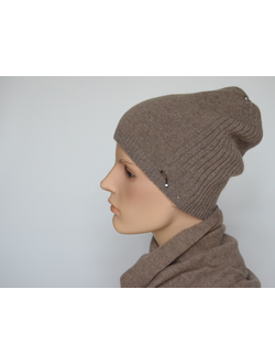 Шапка из кашемира Италия Vizio 1103 CY ореховая