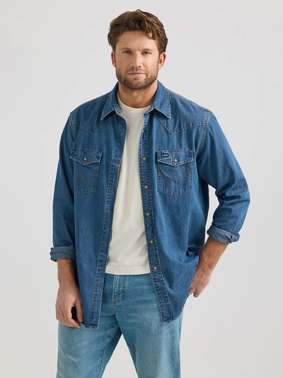 Рубашка Wrangler® Classic Denim Western Snap Shirt