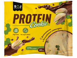 Печенье "PROTEIN COOKIE" с фисташкой покрытое шоколадом без сахара 40гр (10)*4