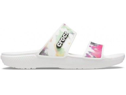 CROCS CLASSIC TIE-DYE GRAPHIC SANDAL БЕЛЫЕ