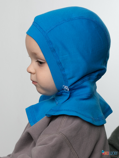 Шапка-шлем 24301-01 95%хлопок 5%лайкра, синий кобальт 40-42