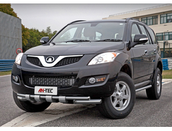 Защита переднего бампера d76/d57 клыки на Great Wall Hover H5 (Ховер Н5)