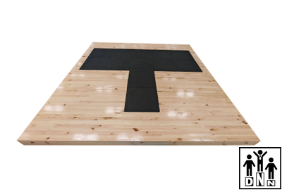 Помост для пауэрлифтинга 2,5х2,5х0,1м (Соревновательный), амортизаторы 8шт 0,5 х 0,5 х 0,04 м DNN