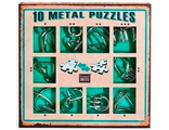 Набор из 10 металлических головоломок (зеленый)