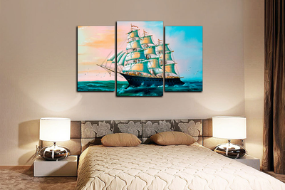 Модульная картина "Корабль в море"