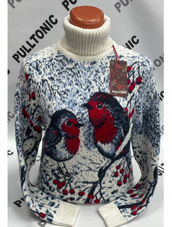 Свитер женский Снегирек пушистый 03 белый