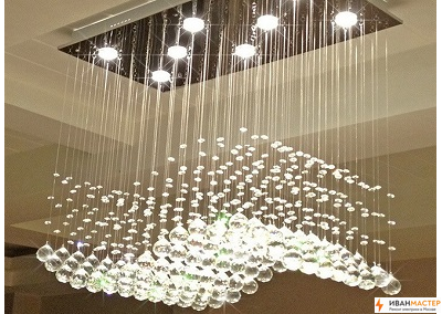 Установка подвесной люстры в частном доме ИВАНМАСТЕР