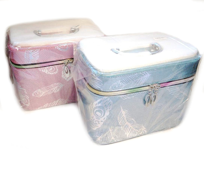 Набор Шкатулок для хранения косметики, 3шт, Цвет Розовый, Голубой, Серебро