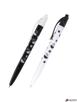 Ручка шариковая масляная автоматическая BRAUBERG BLACK&WHITE «Coffee», СИНЯЯ, узел 0,7 мм, линия письма 0,35 мм. 142659