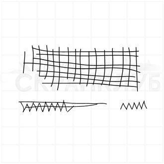 Штамп для скрапбукинга сетка  и штриховка ручкой, почеркушки