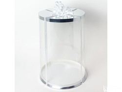 Коробка для торта JUST. Серебро. Диаметр 30 см, Высота 42 см, Упаковка 10 штук