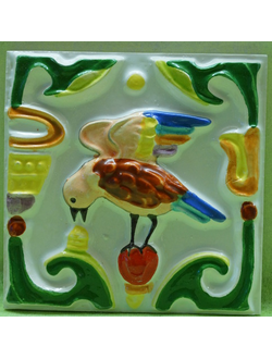 Соловей и чаша любви (изразцовая плитка)