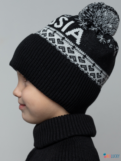 Шапка 20202-01 подклад 100% полиэстер, черный,белый 56