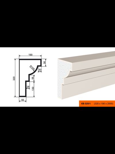 Фасадный карниз из пенополистирола с покрытием LEPNINAPLAST (Лепнинапласт) КВ-320/1