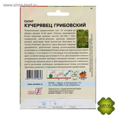 САЛАТ "КУЧЕРЯВЕЦ ГРИБОВСКИЙ"