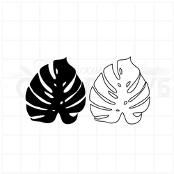 Штамп для скрапбукинга с листьями монстеры