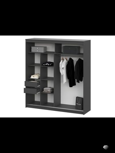 ШКП 3  Макс 2 м  Шкаф-купе Графит