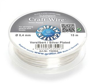 GRIFFIN Craft Wire проволока посеребренная с медным сердечником 0,4 мм, длина-15 м