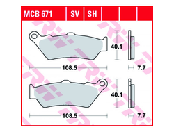 Тормозные колодки TRW MCB671 для BMW // Honda // Triumph (Organic Allround)