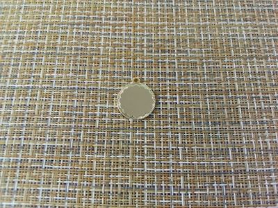 Подвеска кулон круг резная мини 18x21мм золотистый