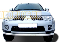 Защита переднего бампера  d76  Mitsubishi Pajero Sport (2008-2015)