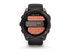 Умные часы Garmin Fenix 8 - 43 мм, AMOLED Sapphire, титановый угольно-черный DLC, пепельно-серый ремешок (010-02903-21)