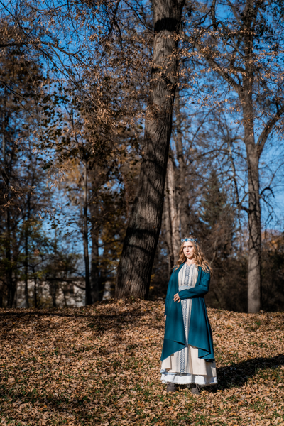 Накидка кафтан "Темная лазурь"