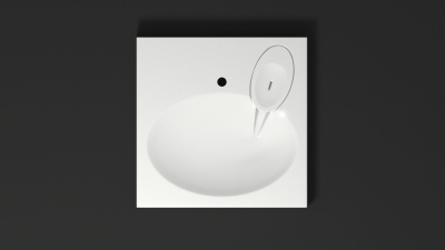 Раковина над стиральной машиной СМАЙЛ V55D1 (сигнально-белый) Granit MARR MARRBAXX (в комплекте 2 кронштейна+сифон)