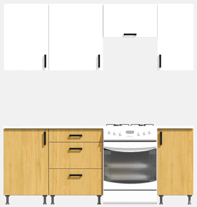 Кухня Эконом 1,5 метра (1100х400) Цвет: Белый/Дуб Сонома