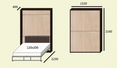 Шкаф-кровать "Вариант" 120х200