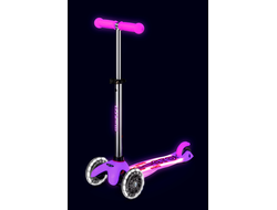 Самокат Mini Micro Deluxe Glow Plus (светящийся) LED морозный розовый